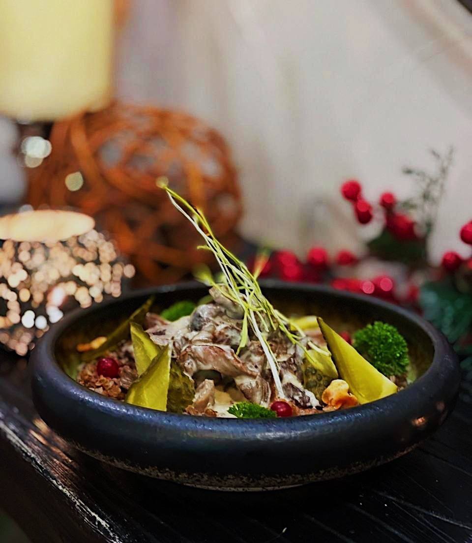 Гречотто с говядиной и опятами