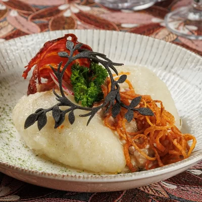 Картофельные клёцки «с душами» (белорусские «Цеппелины») с начинкой из свиного фарша от Ресторана «Кухмистр»