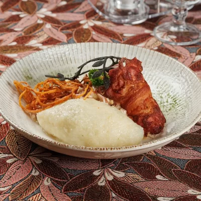 Картофельные клёцки «с душами» (белорусские «Цеппелины») с начинкой из свиного фарша от Ресторана «Кухмистр»