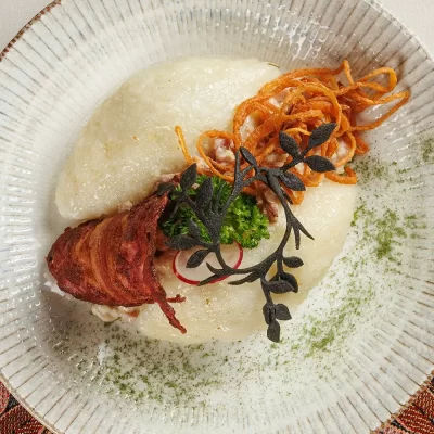 Картофельные клёцки «с душами» (белорусские «Цеппелины») с начинкой из свиного фарша от Ресторана «Кухмистр»